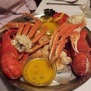 Seafood dinner for two